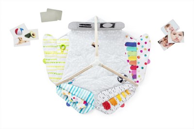Sustainable Wooden Baby Play Gym with Activity Mat