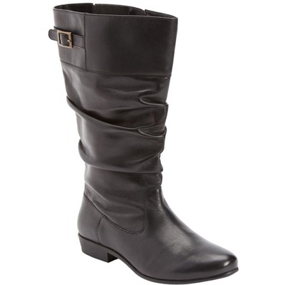 Comfortview Women's Wide Width The Monica Wide Calf Leather Boot - 9 1/ ...