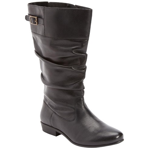 Womens wide width store leather boots