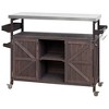 NicBex Stainless Steel Kitchen Island Kitchen Cart with Storage with Spice Rack, Towel Rack, 3 Open Shelves - 3 of 4