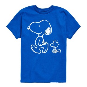 Boys' - Peanuts - I'll Follow You Snoopy & Woodstock Short Sleeve Graphic T-Shirt - 1 of 4