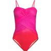 Lands' End Women's Slender Suit Shine Bandeau Tummy Control Chlorine Resistant High Leg One Piece Swimsuit - 3 of 4