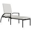 vidaXL Sun Lounger with Footrest PE Rattan Brown - 2 of 4