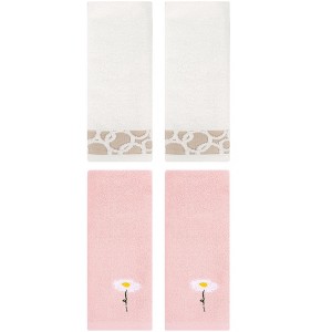 REGALWOVEN 4 Pcs Bathroom Soft Cotton Absorbent Hands Towels - 1 of 4