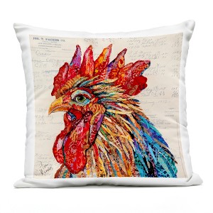 Stupell Industries Bold Patterned Rooster Outdoor Decorative Throw Pillow, 18 x 18 - 1 of 3