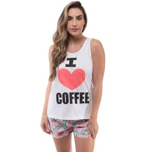 Just Love Womens Tank & Short Cute Pajama Set - Ribbed PJ Sets Sleepwear Loungewear - 1 of 3