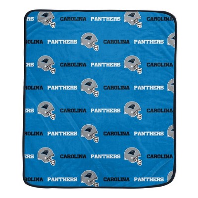 NFL Carolina Panthers Repeat Helmet Wordmark Ultra Soft Blanket