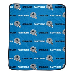 NFL Carolina Panthers Repeat Helmet Wordmark Ultra Soft Blanket - 1 of 1