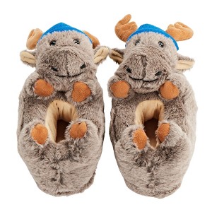 Oooh Yeah! Kid's Animal Hug Slippers (Dash the Moose) - 1 of 4