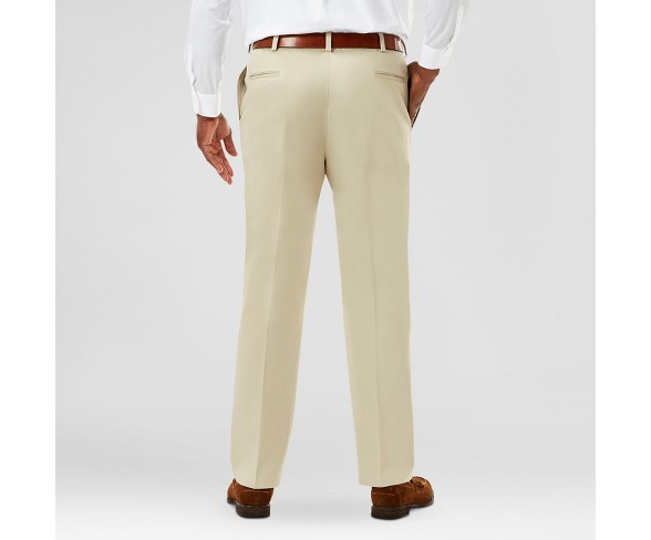 Haggar H26&#174; Men's Big & Tall No Iron Classic Fit Stretch Trouser Pants Khaki 44x32