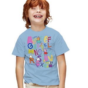 Boys' Short Sleeve Peppa Pig Alphabet Friends T-Shirt - 1 of 4
