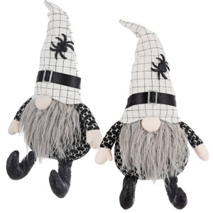 FURNIinspire Decorative Objects Set Of 2 Fabric Sitting Gnome With White Hat Spider, Holiday Decorations For Party, Multicolored, 5.5"*10.2"*23.5" - 1 of 4