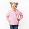 The Juniper Shop Embroidered Hand Drawn Heart Toddler Graphic Hoodie - 2 of 3