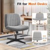 Armless Office Chair With Height Adjustable,Criss Cross Chair With Wide Seat,Adjustable Computer Task Chairs,Swivel Office Chair No Wheels-Cuddlewood - 3 of 4