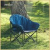 Arrowhead Outdoor Oversized Heavy-Duty Club Folding Camping Chair w/External Pocket, Cup Holder, Portable, Padded, Moon, Round, Bag (Ocean Blue) - 2 of 4