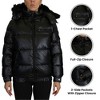 Spire By Galaxy Women's Full Zip Heavyweight Bubble Jacket With Detachable Faux Fur Hood - image 2 of 3