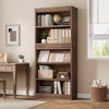 71" Farmhouse Fluted Bookcase with Display Rack, 5-Tier Wooden Bookshelf for Living Room or Office - 4 of 4