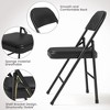 4 Pack Folding Chairs with Padded Cushions, Padded Foldable Chair Hold Up to 350 Pounds, Portable Black Folding Chair - 4 of 4
