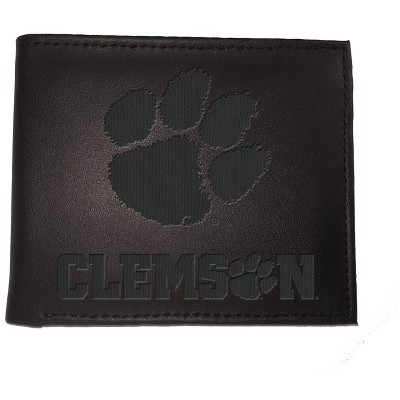 Evergreen NCAA Clemson Tigers Black Leather Bifold Wallet Officially Licensed with Gift Box