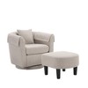 BRINJOY Modern chenille bench armchair with removable cushion and 2 armrests Gray - 4 of 4