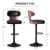 Brown Two-Piece PU Leather Bar Stool Set with High Density Foam and L-Shaped Curved Backrest - 4 of 4