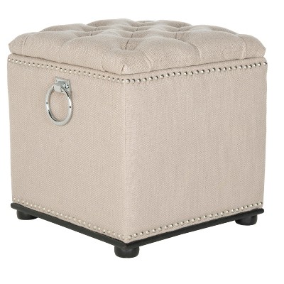 Arturo Storage Ottoman Beige - Safavieh