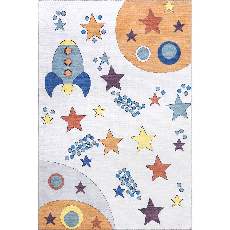 nuLOOM Leonie Outer Space Machine Washable Kids Area Rug, 1 of 10