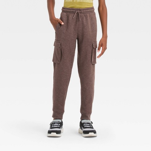 Boys' Cargo Fleece Jogger Pants - All In Motion™ Brown XL