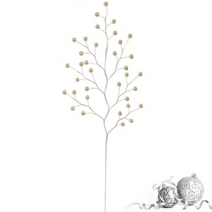 Floral Home 17" Pearl White Berry Stem - Christmas Décor - 12-Piece - 1 of 4