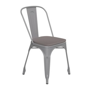 Emma and Oliver Metal Stacking Dining Chairs with Poly Resin Seats for Indoor/Outdoor Use - 1 of 4