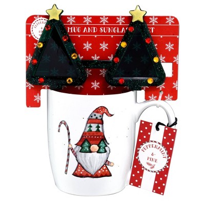 16oz Ceramic Gnome Mug and Sunglass Gift Set - Peppermint & Pine