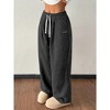 Coolmee Women's Corduroy Casual Pants Fashion Loose Fit Wide Leg Pants Straight Sweatpants Elastic Waist Drawstring - 2 of 4