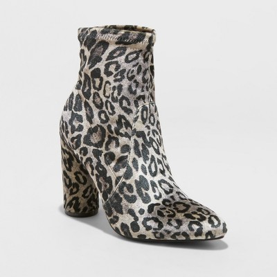 leopard booties wide width