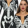 Joyfy  Halloween Skeleton Costume for Women Glow in the Dark Bodysuit for Adult Halloween Costume Cosplay Party - 4 of 4