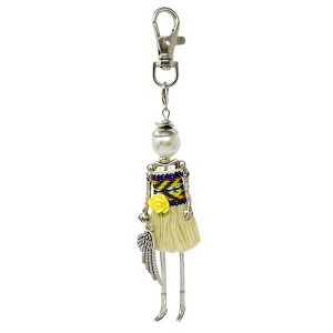 Wrapables Hanging Fashionista Doll Keychain, Crystal Rhinestone Keyring Bag Charm - 1 of 4