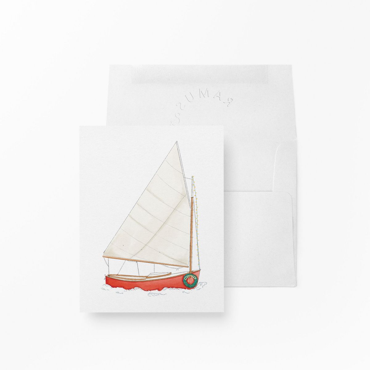 Holiday Winter Greeting Cards "Holiday Sailboat" by Ramus & Co