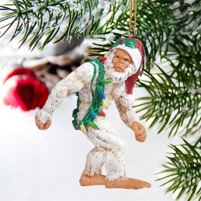 Yeti Bigfoot Abominable SnowMan Santa Claus I Believe Christmas Tree  Ornament