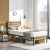 VECELO Metal Platform Bed Frame with Wooden Headboard - 2 of 4