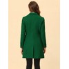 Allegra K Women's Elegant Notched Lapel Double Breasted Long Sleeve Winter Overcoat - 4 of 4