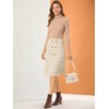 Allegra K Women's Plaid Vintage Faux Wrap Buttons Midi High Waist Skirt - 4 of 4