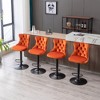 Lyngins Modern 2-Piece Adjustable Height Counter Height Bar Stool, Velvet Swivel Counter Stools, Upholstered Bar Stools with Black Base for Kitchen - 4 of 4