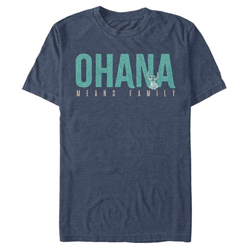 Men's Lilo & Stitch Bold Ohana Means Family T-shirt - Navy Blue Heather -  Medium : Target