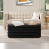 Vynxaria Ebony Black Boucle Fuji 49" Upholstered Oval Storage Bench - 2 of 4