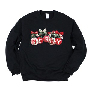 Merry Ornaments Quilted Print - Women's Graphic Sweatshirt - 1 of 4