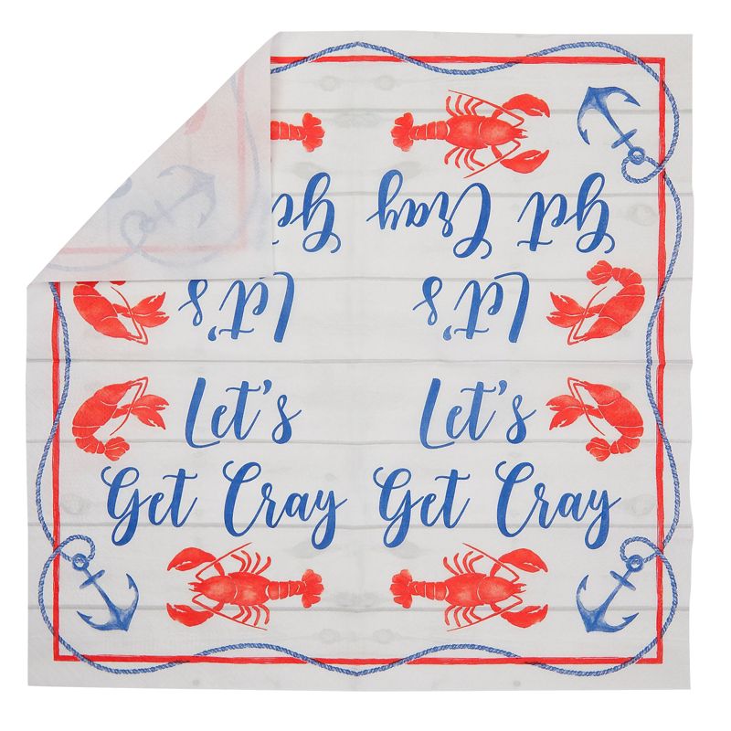 100 Pack Crawfish Paper Napkins for Crawfish Boil Party Supplies and Decor (2-ply, 6.5 In), 3 of 5