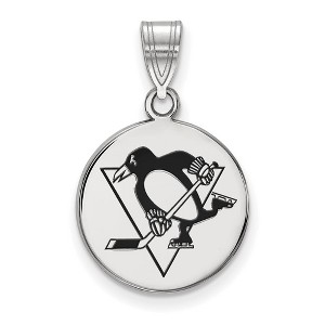 Black Bow Jewelry Sterling Silver Pittsburgh Penguins NHL Medium Pendant - 1 of 3