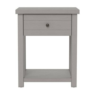 Gray Hardwood Accent Tables with Storage, Set of 2