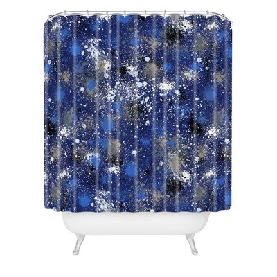 Ninola Design Ink Splatter Night Shower Curtain Blue - Deny Designs