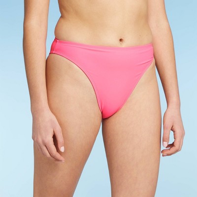 Juniors' Cheeky High Leg Mid-Waist Bikini Bottom - Xhilaration™ Pink