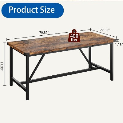 Modern Dining Table for 6-8,70.87" Industrial Dining Room Table for Home/Kitchen